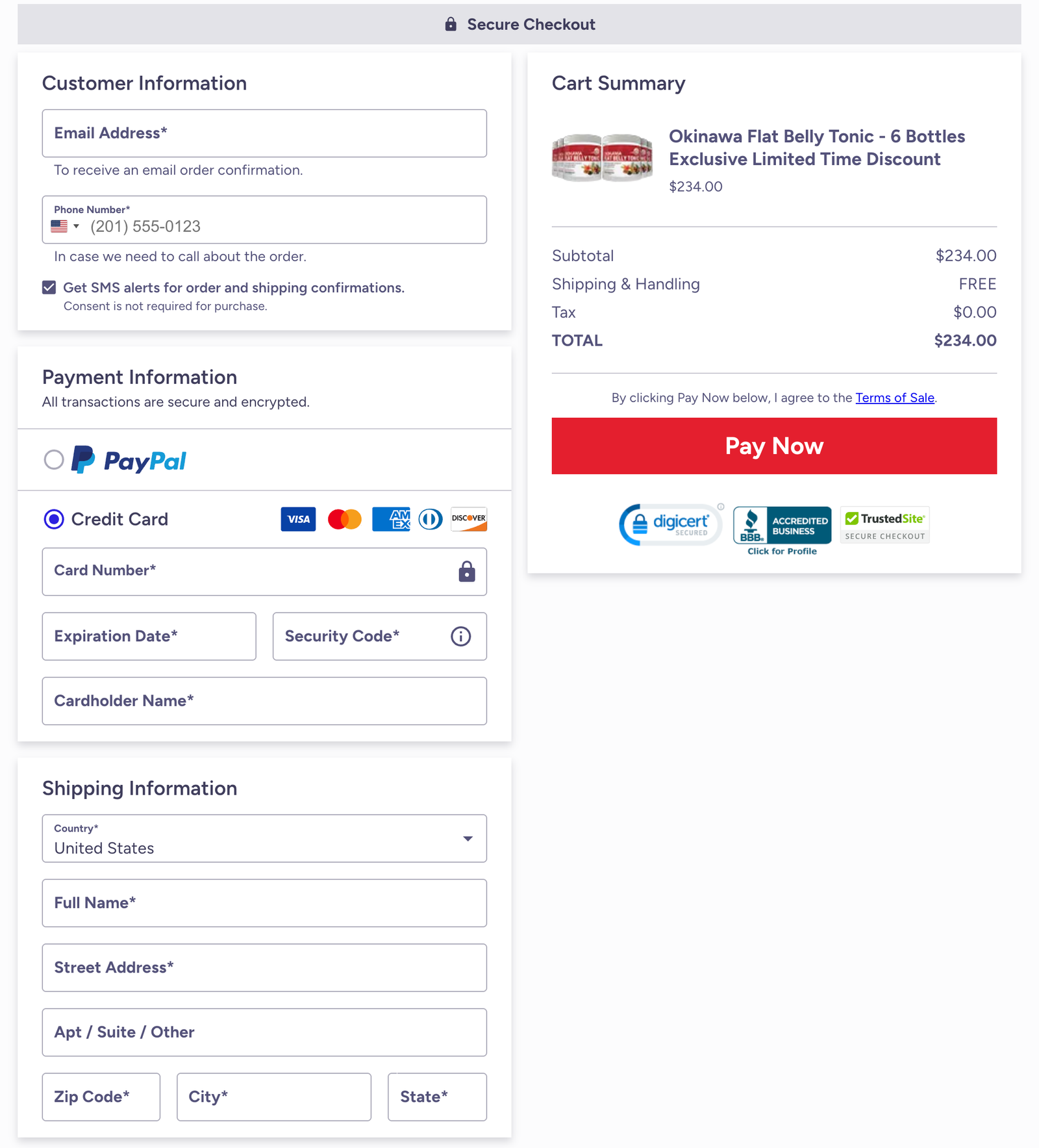 Okinawa Flat Belly Tonic Official Website Secure Order Page